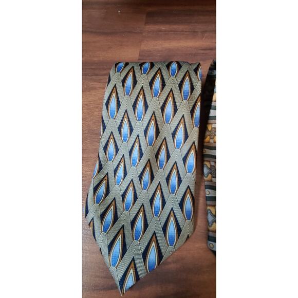 LOT OF 4 Fratello handmade Geometric Ties Browns and blues - Picture 7 of 8